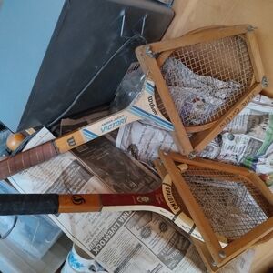 Vintage racket sets with restringers
